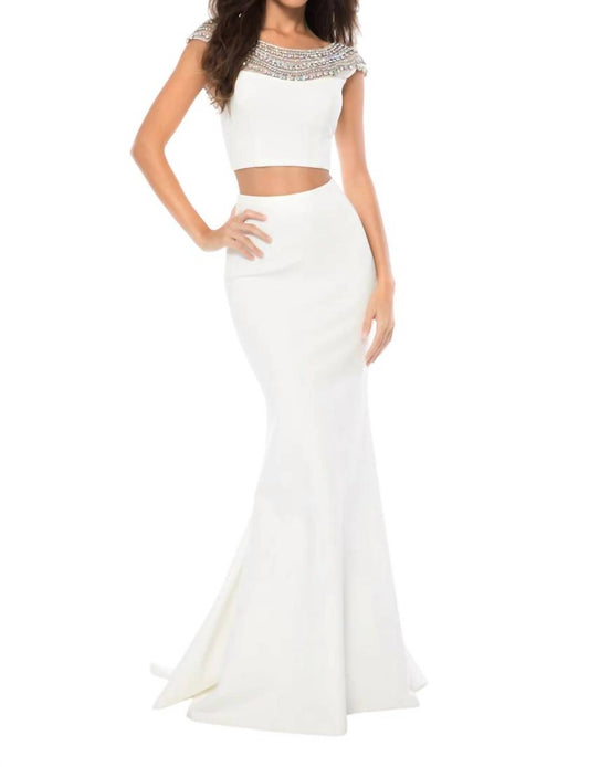 Sherri Hill - Jersey Two-Piece Mermaid Prom Dress