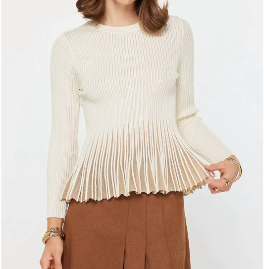 Current Air - Shimmer Fitted Ribbed Sweater