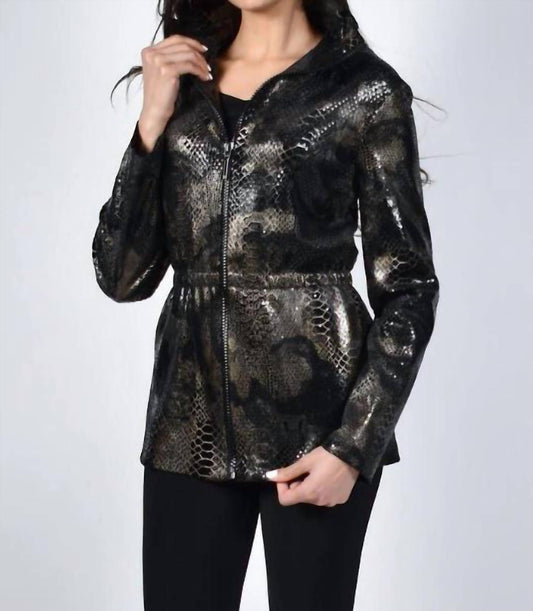 Frank Lyman - Snakeskin Look Zip Front Jacket Jacket