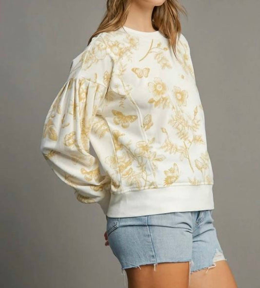 Umgee - Floral Crew Sweatshirt
