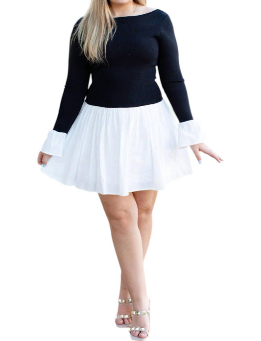 Able - Sweater & Poplin Mini Dress