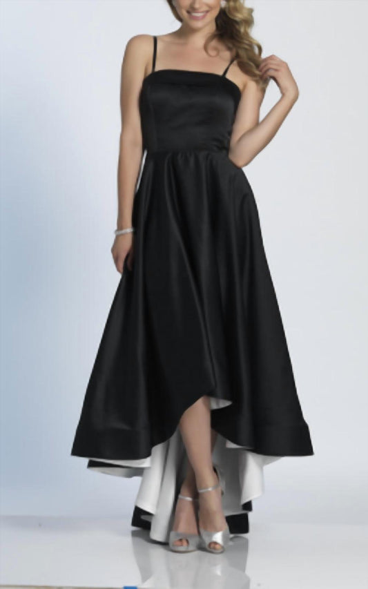 Dave & Johnny - Satin High Low Gown
