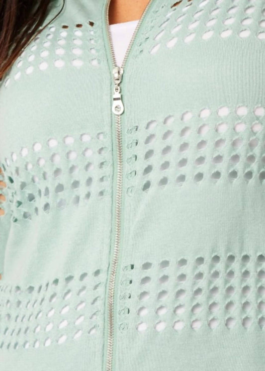 Angel Apparel - Crochet Zip Bomber Jacket