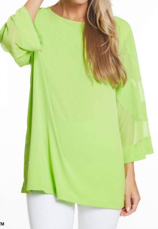 Multiples - Color Block Knit and Mesh Top