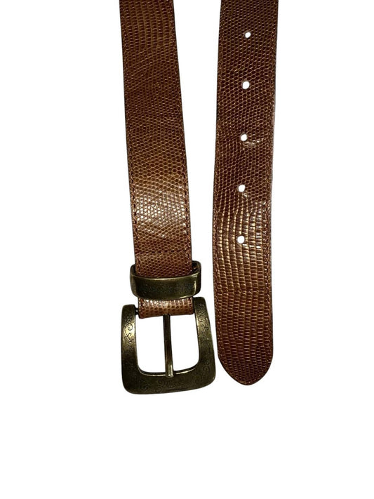Berge - WOMEN'S SKINNY LEATHER BELT WITH BRONZE LINKS