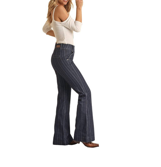 Rock & Roll Denim - Jacquard High Rise Trouser Jean