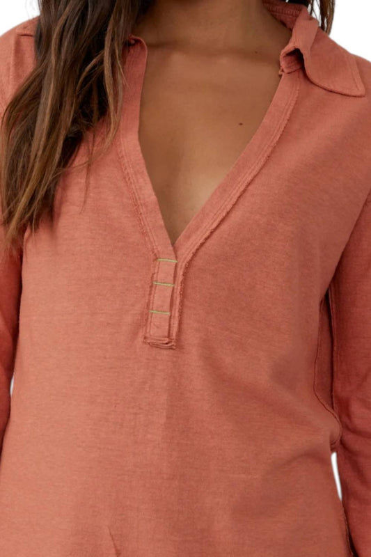 Free People - Raina Johny Collar Long Sleeve Tee