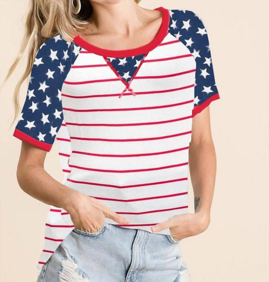Bibi - Stripe Knit Star Print Tee