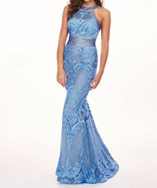 Rachel Allan - Lace Halter Neck Prom Dress