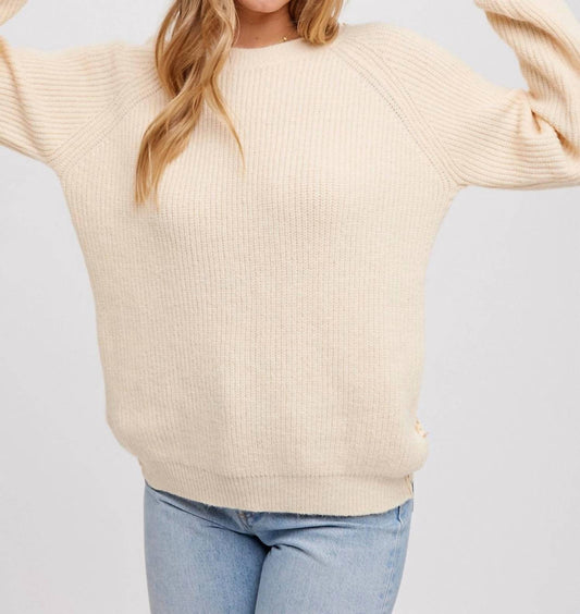 Bluivy - Crochet Lace Open Back Pullover Sweater