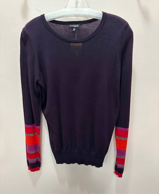 Conrad C - Women's Sweater With Striped Cuffs