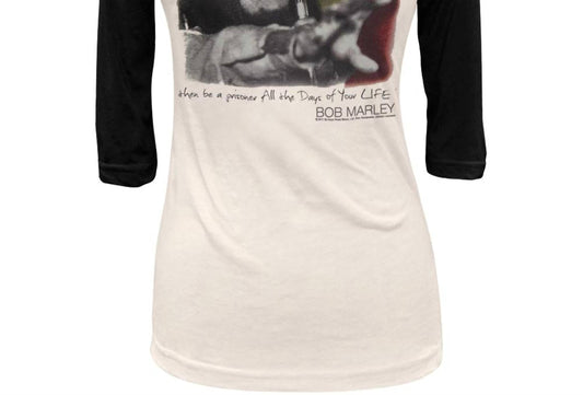 Bob Marley - Teen's Quotes Juniors Raglan Baseball Tee