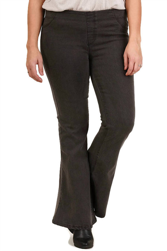 Umgee - High Waisted Bell Bottom Leggings - Plus