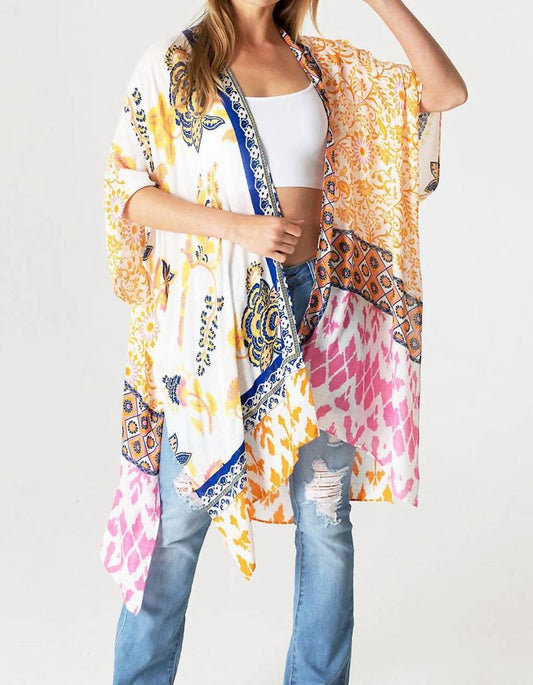 Top It Off - Addie Lightweight Boho Festival Colorful Kimono
