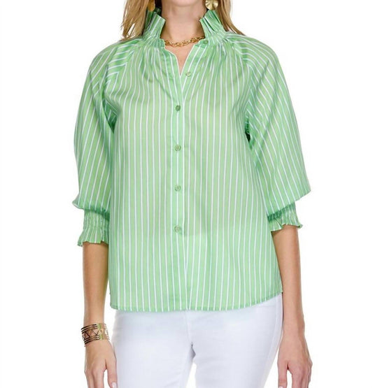 Jade - Gathers Neck 3/4 Sleeve Blouse