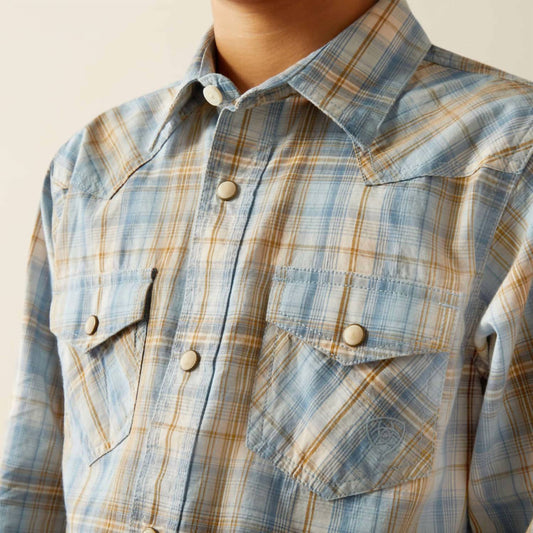 Ariat - Boy's Howe Long Sleeve Retro Plaid Shirt