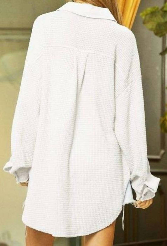 Davi & Dani - Waffle Knit Relaxed Fit Top