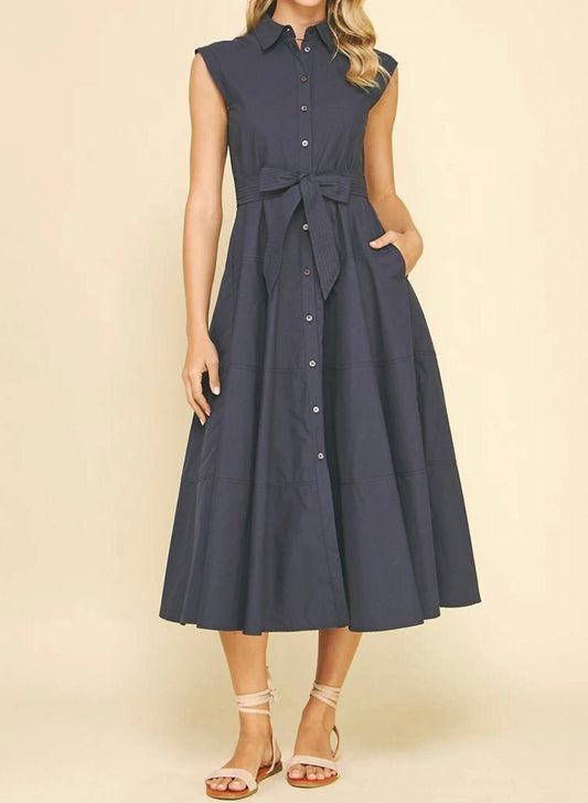 Pinch - Button Down Sleeveless Midi Dress