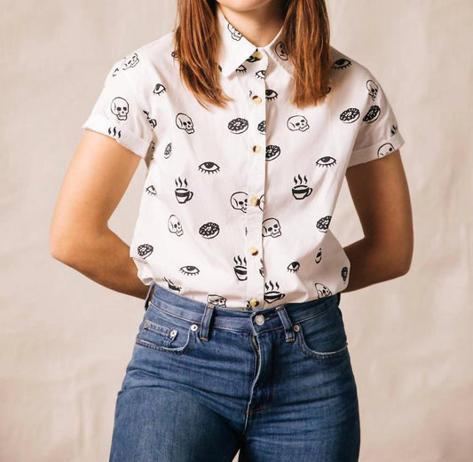 Pyknic - Morning Glory Coffee Casual Button Down Shirt