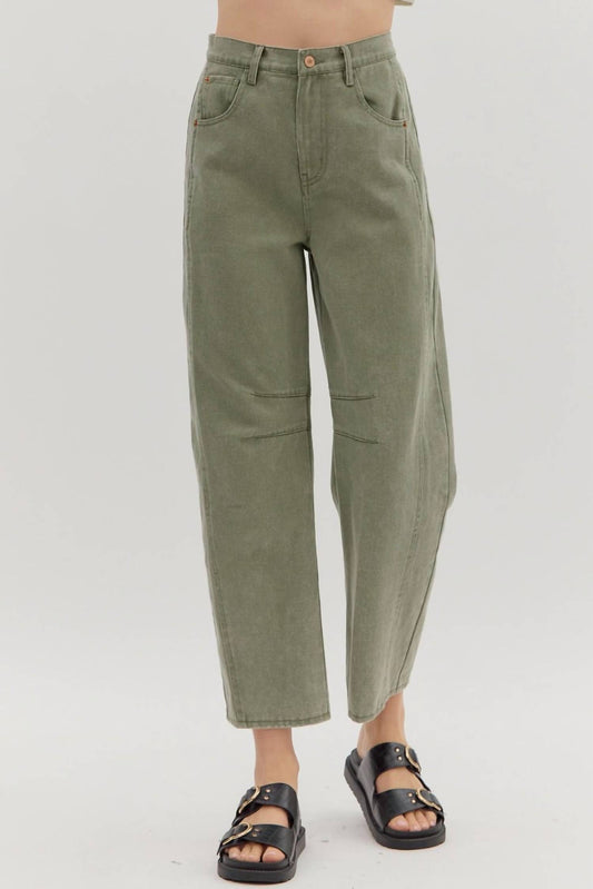 Entro - High Waisted Ankle Length Pants