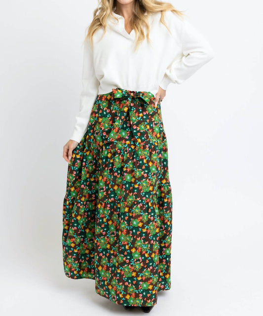 Karlie - Floral Tie Maxi Skirt