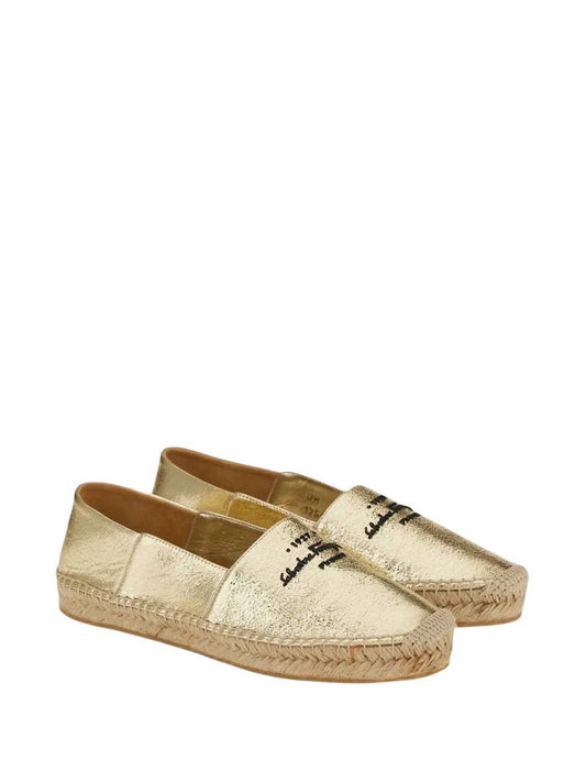 Salvatore Ferragamo - Women's Logo-embroidered Metallic Espadrilles