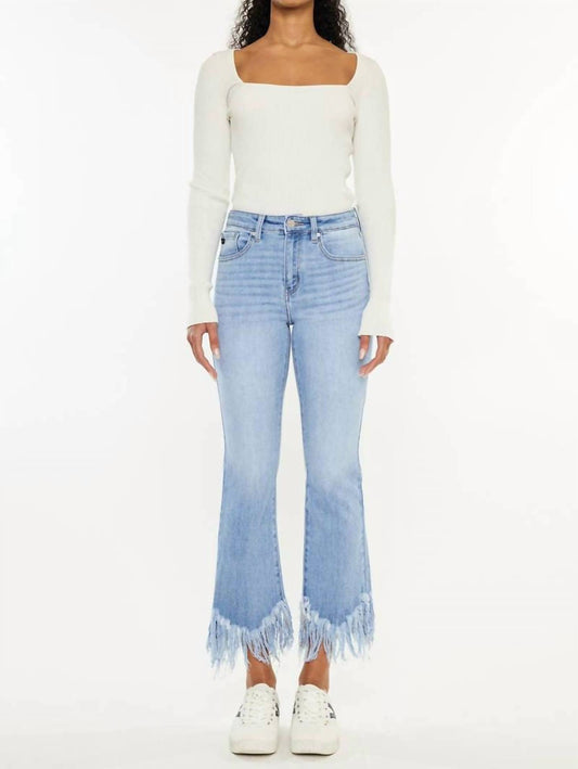 Kancan - Women's High Rise Crop Bootcut Denim Pants