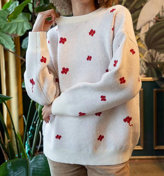 Pol - Flower Knit Acrylic Sweater