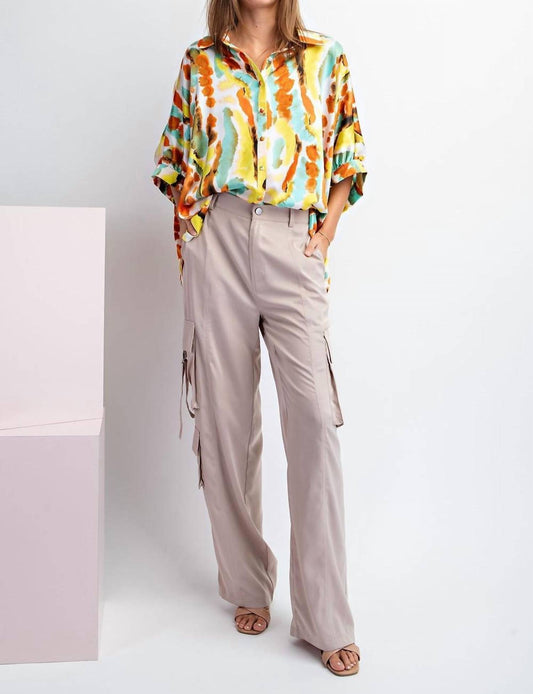 Ee:Some - Tie Dye Button Down Blouse