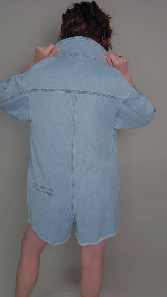 Heyson - Button Down Denim Romper