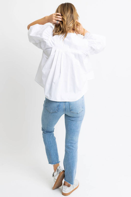 Karlie - Charlotte Poplin Pleat Sleeve Top