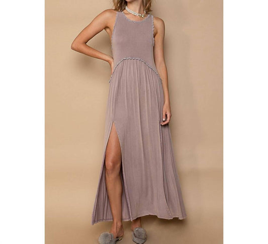 Pol - Front slit knit maxi dress