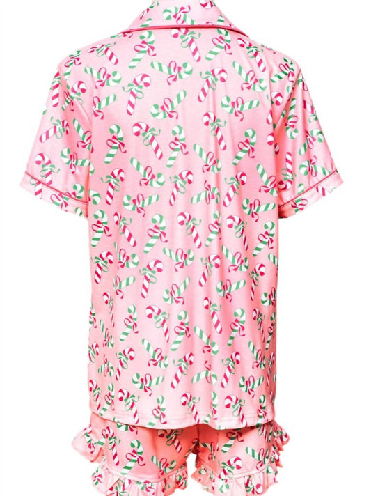 Fashionworks - Women's Christmas Candy Cane Holiday Pajama Set