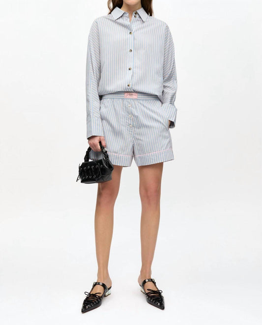 Ganni - Yarn Dyed Stripe Elasticated Shorts