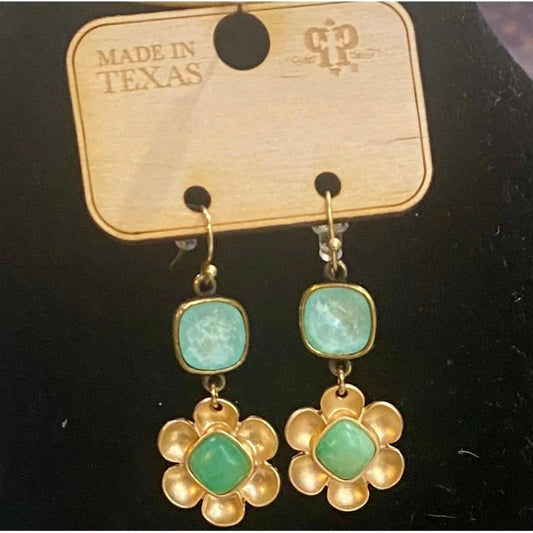 Pink Panache - Women's Crystal Flower Earrings