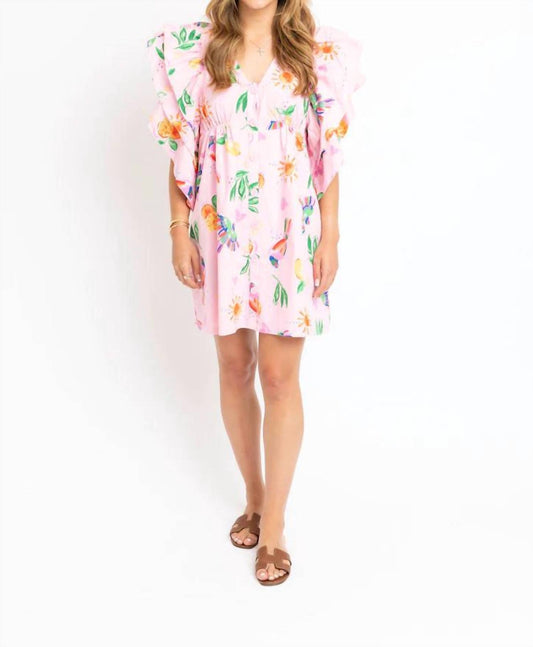 Karlie - Toucan Fruit Ruffle Mini Dress