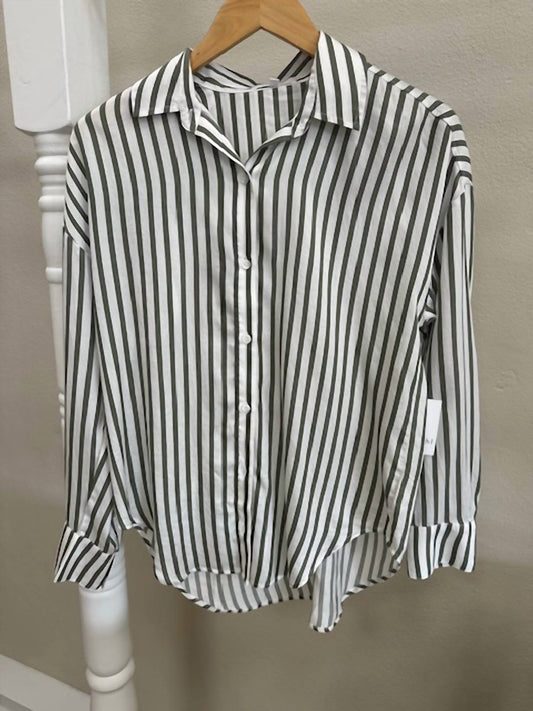 Bella Dahl - Women's Stripe Button Front Long Sleeve Shirt