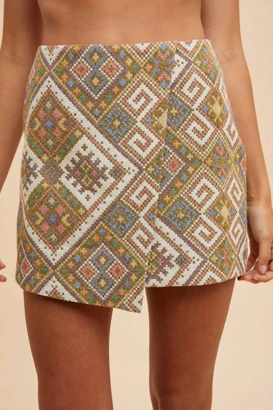 Anniewear - Jacquard Wrap Skirt
