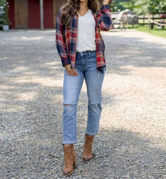 Grace And Lace - Reversible Plaid Shirt