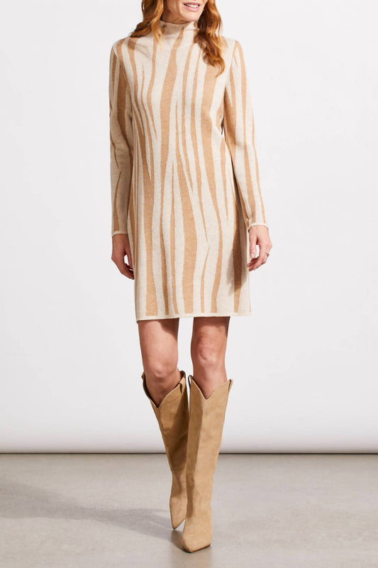 Tribal - Funnel Neck Sweater Mini Dress