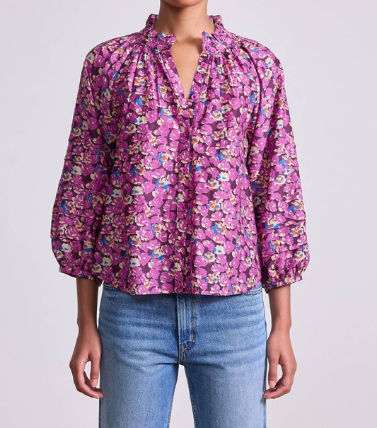 Apiece Apart - Trini V Neck Puff Sleeves Top