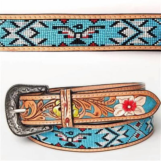 American Darling - Women's Blues Hand Tooled Leather Belt