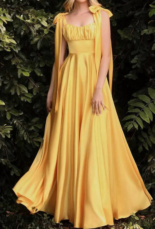 Ladivine - A-line Satin Low Back Prom Dress