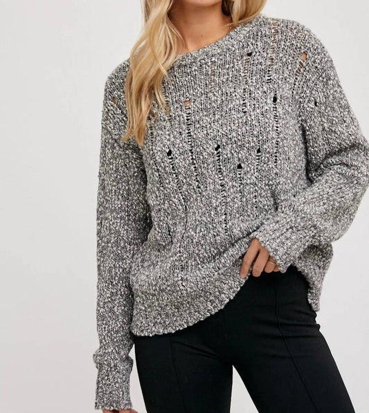 Urban Threads - Distressed Knit Pullover Sweater