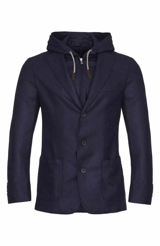 Emanuel Berg - Men's Check Pattern Loro Piana D-constructed Shirt Jacket