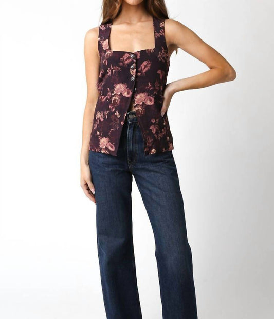 Olivaceous - Pamela Half Way Button Top