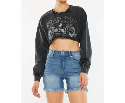 Kancan - Cheyenne High Rise Fray Hem Shorts Jeans