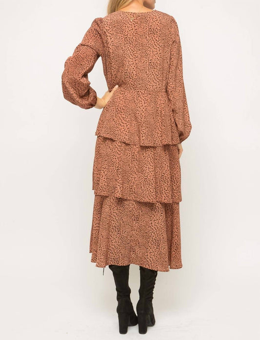 Semi Sheer Lurex Tier Midi Dress