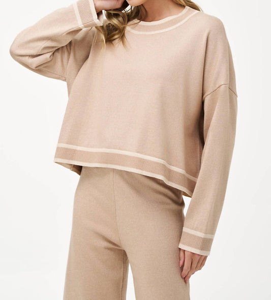 M Made In Italy - Metallic Trim Crew Neck Sweater