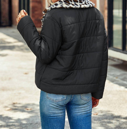 Unishe - Leopard Fleece Jacket Coat